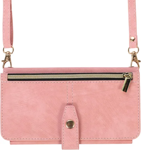 Miniatura 12 de Compatible con iPhone 13 Pro Max - Funda cruzada para mujeres y niñas, bolso de mano con tarjetero con cremallera, tapa y correa de hombro de piel