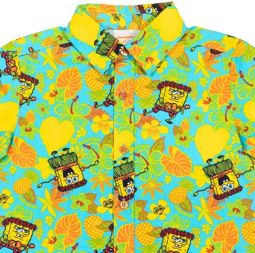 Miniatura 3 de Nickelodeon SpongeBob SquarePants Camisa hawaiana de manga corta con botones para niños