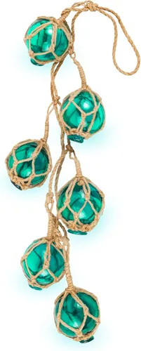 Miniatura 9 de SAILINGSTORY - Flotador de pesca de cristal, 6 bolas de boya para decoración de verano, adornos náuticos costeros de playa para árbol de Navidad, 2