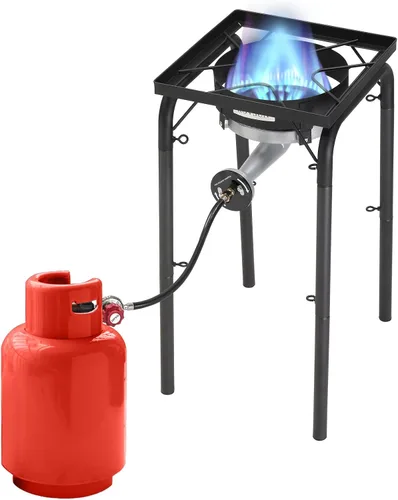 ROVSUN Estufa de gas propano de alta presión de 200,000 BTU con quemador único para cocinar al aire libre, preparar pavos, potente cocina de