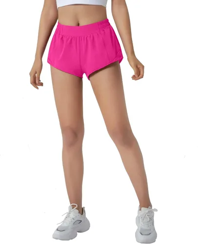 Miniatura 4 de Aurefin - Pantalones cortos para correr para mujer, de secado rápido, deportivos, ligeros, pantalones cortos de gimnasio activos para entrenamiento