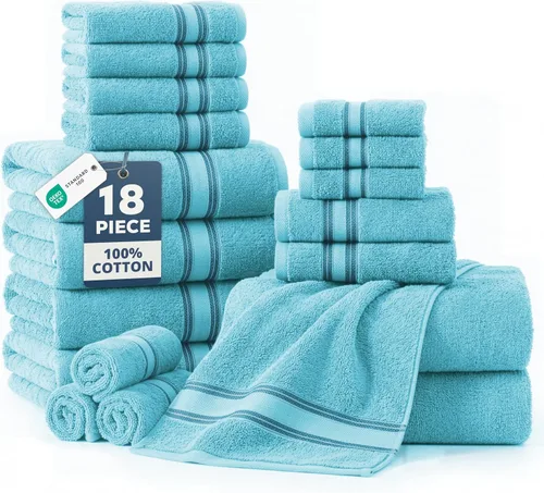 Miniatura 39 de Lane Linen Juego de 4 toallas de baño de 100 % algodón (35 x 66 pulgadas), juego de toallas de baño extragrandes de algodón sin torsión, secado Gris