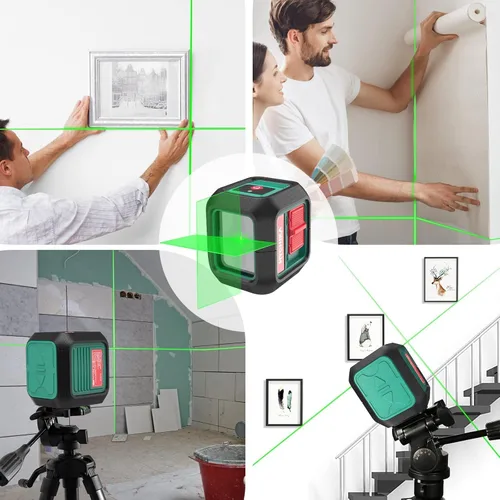 Miniatura 3 de Nivel láser 360 autonivelante, herramienta niveladora láser de 50 pies, nivel láser de línea cruzada verde para colgar imágenes, azulejos