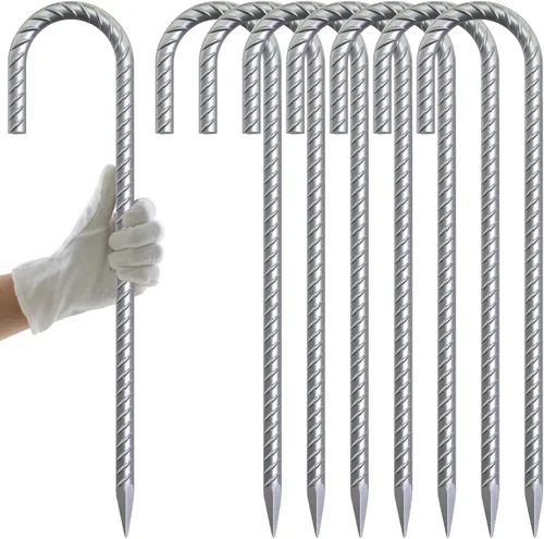 Miniatura 17 de AAGUT Juego de 8 estacas para trampolín de 16 pulgadas, kit de anclaje de amarre para trampolín de 3/8 pulgadas, resistente al viento, accesorios