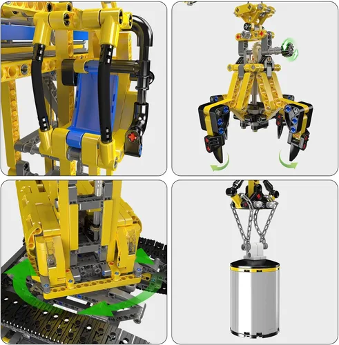 Miniatura 4 de Mould King Kit de bloques de construcción de grúa torre con tecnología 17059, juguetes de grúa de control remoto con aplicación, juego de bloques