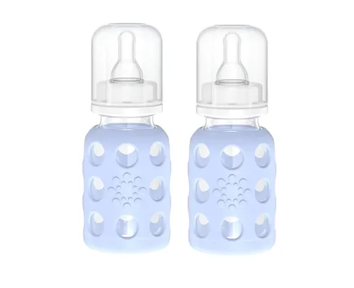 Miniatura 15 de Lifefactory Biberón de vidrio sin BPA Funda protectora de silicona Paquete de 3 de 9 onzas Papaya, col rizada y arándanos Papaya/Kale/Arándano
