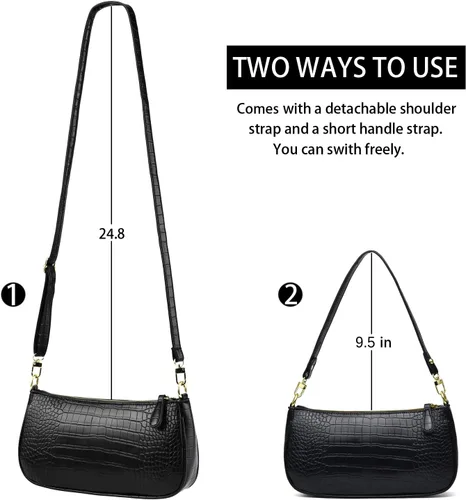 Miniatura 5 de Bolsos pequeños de hombro para mujer, bolsos cruzados clásicos retro, lindo bolso de mano y bolso de mano