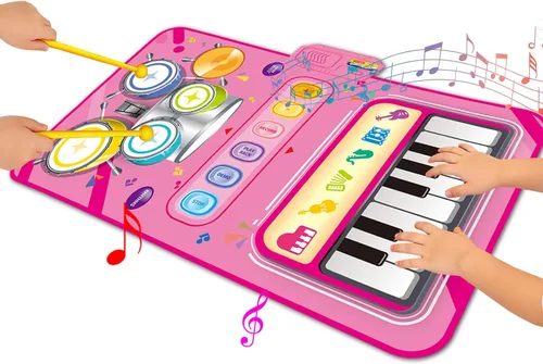 Juguetes para niñas de 1 año Regalos, tapete de piano 2 en 1, juguetes Montessori para niñas de 1 a 2 años, juguete musical educativo Regalos para