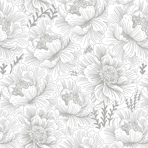 Miniatura 9 de GloryTik Papel Tapiz Floral Despegable y Adhesivo Papel de Contacto Moderno Blanco y Dorado Removible Autoadhesivo para Baño Dormitorio Gabinetes