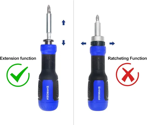Miniatura 5 de SHARDEN Destornillador Multibit 13 en 1 - Juego de Destornilladores con Extensión Ajustable, Multiherramienta Todo en Uno con Torx de Seguridad, Azul