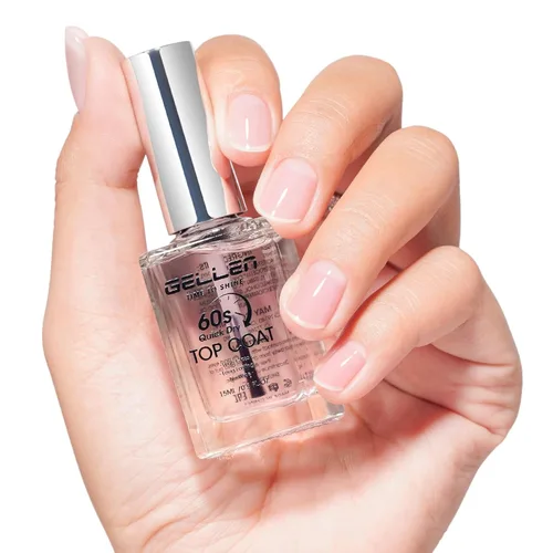 Miniatura 18 de GELLEN Esmalte de uñas transparente para capa final, esmalte de uñas brillante y regular, fórmula de calcio fortalece las uñas, secado rápido al