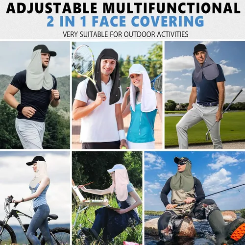 Miniatura 7 de Protección solar UV ajustable para el cuello, máscara multifuncional de protección solar 2 en 1, complemento de solapa para el cuello para gorras