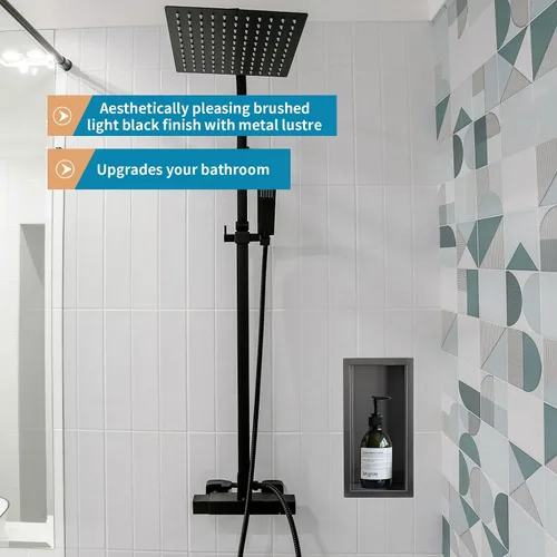 Miniatura 5 de Nicho de ducha de acero inoxidable cepillado de 12 x 6 pulgadas, organizador de ducha empotrado, inserto de estante de baño para instalación