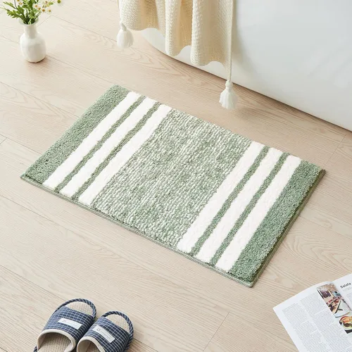 Miniatura 29 de CozeCube Tapetes de baño para baño antideslizantes, alfombras de baño de microfibra absorbente esponjosas lavables, alfombras de baño estéticas