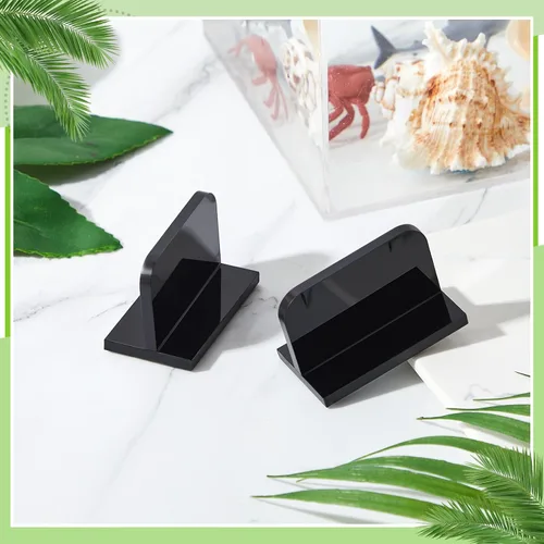 Miniatura 7 de Qunclay 4 manijas de tapa de acuario acrílicas para pecera, asas adhesivas de repuesto para tapa de tanque de peces, 2.36 x 1.38 pulgadas (negro)