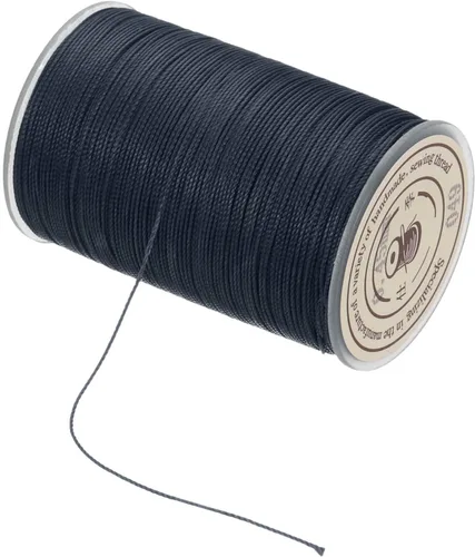 Miniatura 118 de MECCANIXITY Cordón encerado de poliéster encerado de 0.020 in, cuerda de cera de 175 yardas para hacer pulseras, collares, cuentas, joyería y Negro