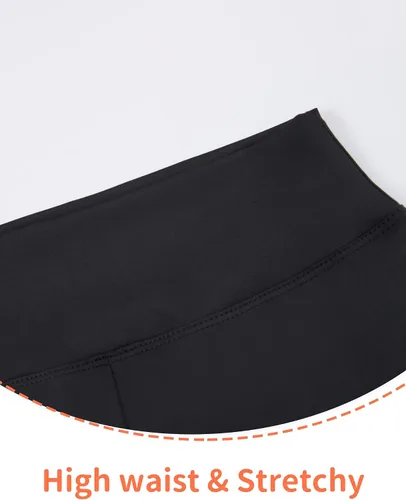 Miniatura 5 de Pantalones de patinaje sobre hielo para niñas, leggings negros de cintura alta, suaves, sin costuras, cálidos, para niños, adolescentes, competición
