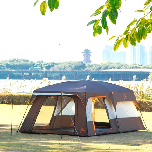 Miniatura 2 de KTT Extra Large Tent 6-10-12-14 Person(A),Family Cabin Tents,2 Rooms,3 Doors and 3 Windows with Mesh,Straight Wall,Waterproof,Double Layer,Big Tent