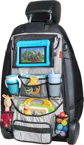 Miniatura 11 de Organizador para asiento trasero de coche Lusso Gear - Alfombrilla protectora contra los pies de los niños - 12 bolsillos grandes de almacenamiento