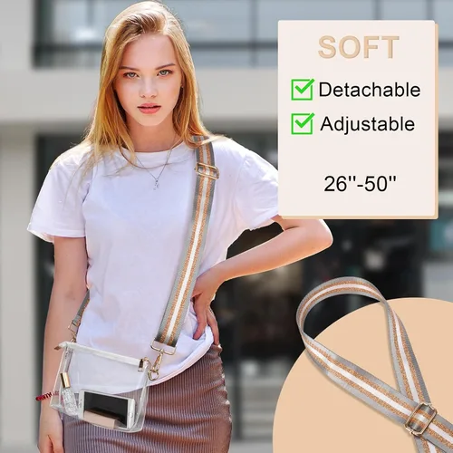 Miniatura 2 de Bolso transparente para mujer Bolso cruzado aprobado por estadios, bolsa pequeña para estadios para conciertos y eventos deportivos