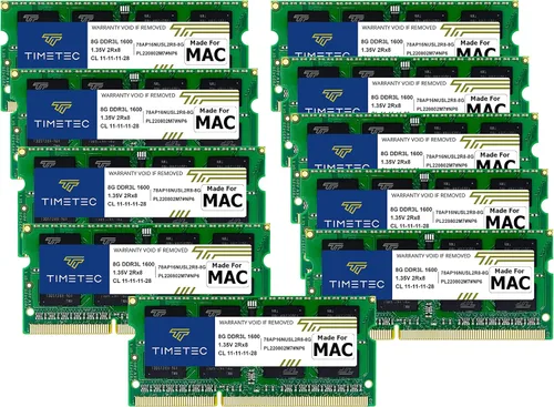 Timetec 80GB KIT(10x8GB) Compatible para Apple DDR3L 1600MHz PC3L-12800 CL11 para iMac (mediados de 2011, finales de 2012, finales de 2013, finales