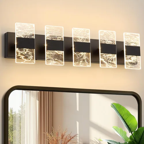 Miniatura 15 de Luminarias LED Modernas para Baño Regulables de 3 Luces Doradas para Tocador, Luminaria de Iluminación Ajustable 5CCT Luces de Tocador Sobre Espejo