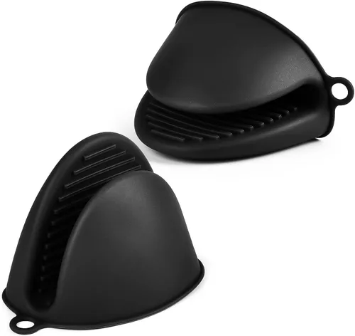 AUAUY 2 mini guantes de horno de silicona, guantes de horno resistentes al calor de 446 ℉/446.0 °F, manoplas de cocina pequeños para horno de