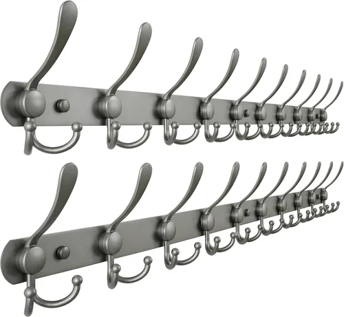 Miniatura 74 de Dseap - Perchero para pared, 5 ganchos triples, resistente, acero inoxidable, riel de gancho de metal para abrigos, sombreros, toallas, bolsos