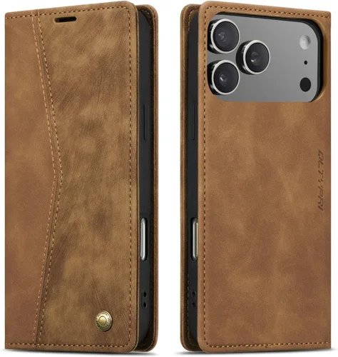 Miniatura 89 de QLTYPRI Para iPhone Air Case Wallet Con Tarjetero, Vintage PU Cuero Kickstand Cierre Magnético A Prueba De Golpes Folio Libro Funda Para IPhone 17