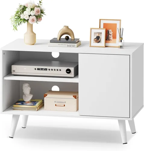 Miniatura 10 de WLIVE Soporte de TV para televisores de 40 pulgadas, pequeño centro de entretenimiento con gabinete de almacenamiento, soportes de TV modernos