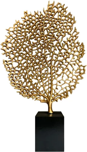 Miniatura 7 de Decozen Escultura de coral de resina para decoración del hogar, acabado dorado para consola de temporada, estante de mesa en habitación, dormitorio