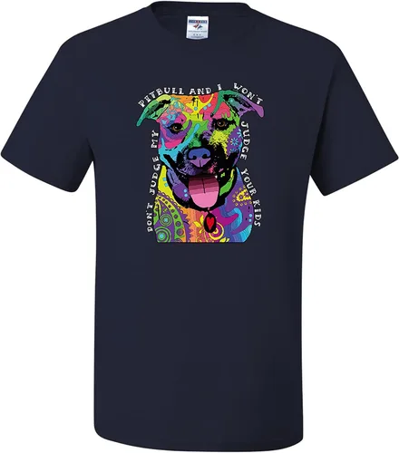 Miniatura 17 de Camisetas divertidas para hombre Don't Judge My Pitbull I Won't Judge Your Kids Púrpura
