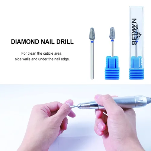 Miniatura 5 de Diamond Bur - Broca eléctrica rusa de acero inoxidable de 3/32 pulgadas, para podología, quiropodía, pedicura, manicura
