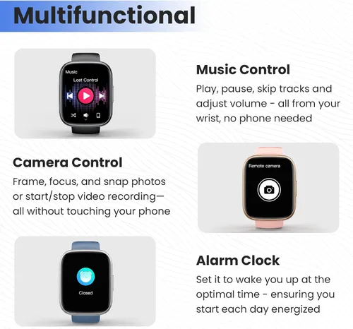 Miniatura 5 de Reloj inteligente para hombres y mujeres (respuesta/hacer llamadas), pantalla táctil de 1.95 pulgadas con monitor de frecuencia cardíaca/sueño