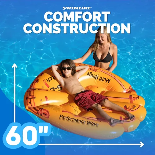 Miniatura 5 de Swimline Guante inflable gigante de béisbol para piscina, color marrón, 62"/50"/16" Deportes (guante de béisbol)