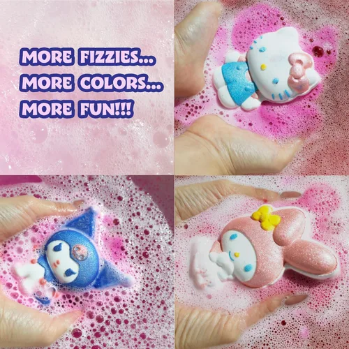 Miniatura 3 de Hello Kitty and Friends - Bombas de baño para niños, divertidos colores brillantes del arco iris, perfumadas a bayas para niños, a partir de 3 años