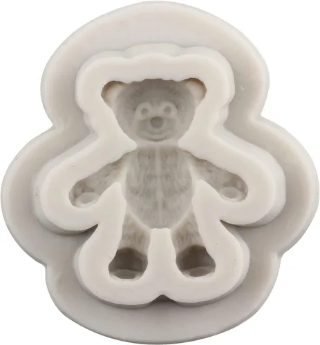 Miniatura 5 de Moldes de silicona para fondant de oso para decoración de pasteles de oso de peluche, decoración de cupcakes, pasta de goma de mascar de azúcar