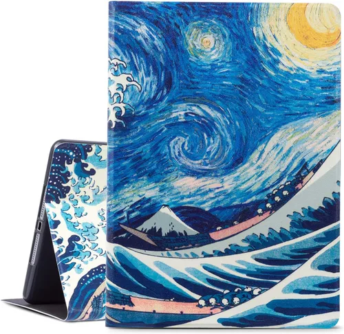 Miniatura 25 de Vimorco Funda para iPad 5ª/6ª Generación de 9.7 pulgadas 2017/2018, para iPad Air 1/2 Funda 2013/2014, Funda de Soporte Ajustable Delgada, Mandala