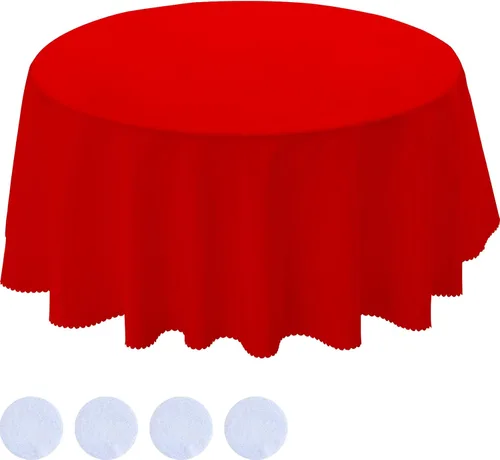 Miniatura 30 de BYDOLL Mantel redondo de 48 pulgadas para la parte superior de un máximo de 38 pulgadas de diámetro, color beige, lavable, al aire libre, resistente