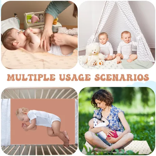 Miniatura 6 de Geelin 4 cambiadores de piel de 20 x 28 pulgadas, cambiador de bebé, portátil, impermeable, para viajes, hogar, bebé, baby shower, regalo de viaje