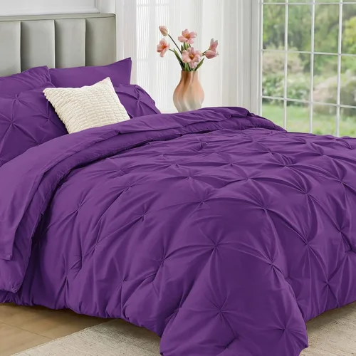 Miniatura 53 de JOLLYVOGUE Juego de edredón tamaño individual de 5 piezas – Juego de ropa de cama tamaño individual en una bolsa para todas las estaciones