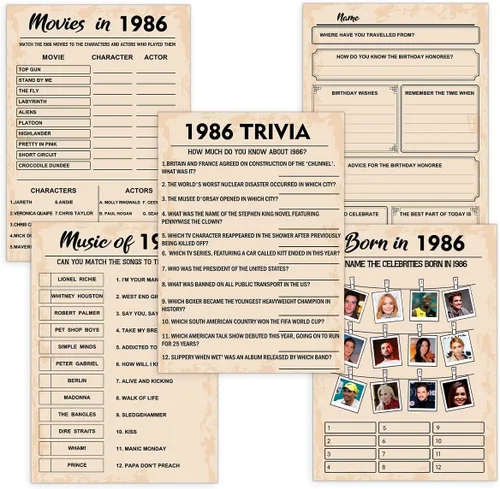 Miniatura 12 de QUPT Juegos de Fiesta de 30 Cumpleaños, Conjunto de 2 Actividades para 15 Invitados, Paquete de Juegos Nacidos en 1996, Suministros de Fiesta