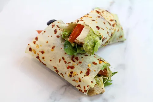 Miniatura 6 de Norigami Envolturas de huevo con proteína de soja, hojuelas de chile. Altas proteínas, bajas en carbohidratos, vegetarianas. Envolturas finas