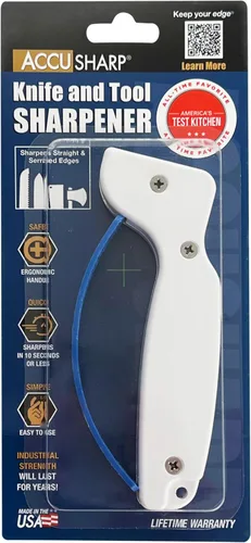 Miniatura 3 de AccuSharp Knife Sharpener, Ergonomic Comfortable Handle, Compact & Easy to Use, Restore and Hone Straight & Serrated Knives, White