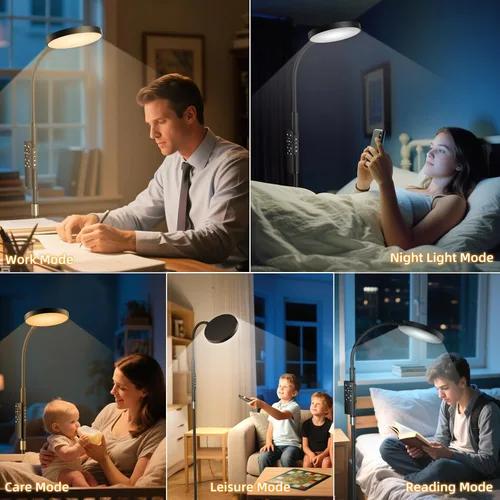 Miniatura 6 de PACOVY Lámpara de Pie, Lámparas de Pie de Altura Ajustable para Sala de Estar Dormitorio, 120 LED Súper Brillante Lámpara de Pie con Control Remoto