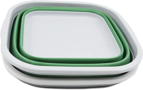 Miniatura 2 de SAMMART Juego de 2 tinas plegables de 5.5 L (1.4 galones) - Tina plegable para platos - Lavabo portátil - Tina de plástico que ahorra espacio