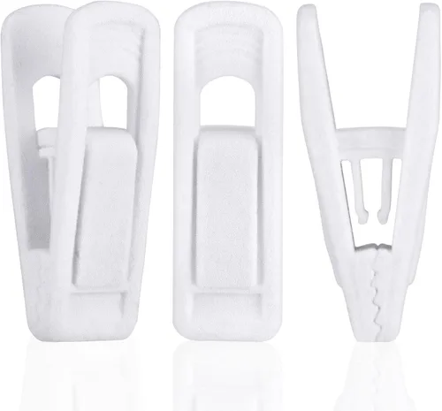 Miniatura 8 de Tinfol Clips de terciopelo para colgar, paquete de 50 clips de terciopelo para pantalones grises, clip para colgar ropa, alfiler de ropa de apertura
