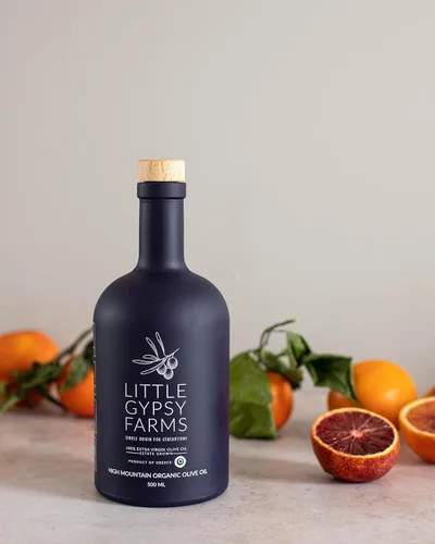 Miniatura 2 de AOVE orgánico de alta montaña de Little Gypsy Farms Aceite de oliva virgen extra de una sola finca en Grecia Primero prensado en frío Alto
