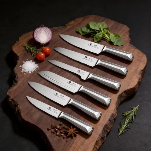 Miniatura 6 de imarku Juego de cuchillos de cocina con bloque y afilador, 16 piezas de acero inoxidable japonés de alto carbono ultra afilado, mango ergonómico