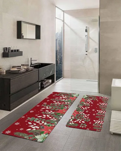 Miniatura 2 de Tapete de baño de Pascua de Navidad para bañera, antideslizante, de secado rápido y absorbente, de tierra de diatomeas, para fregadero de cocina